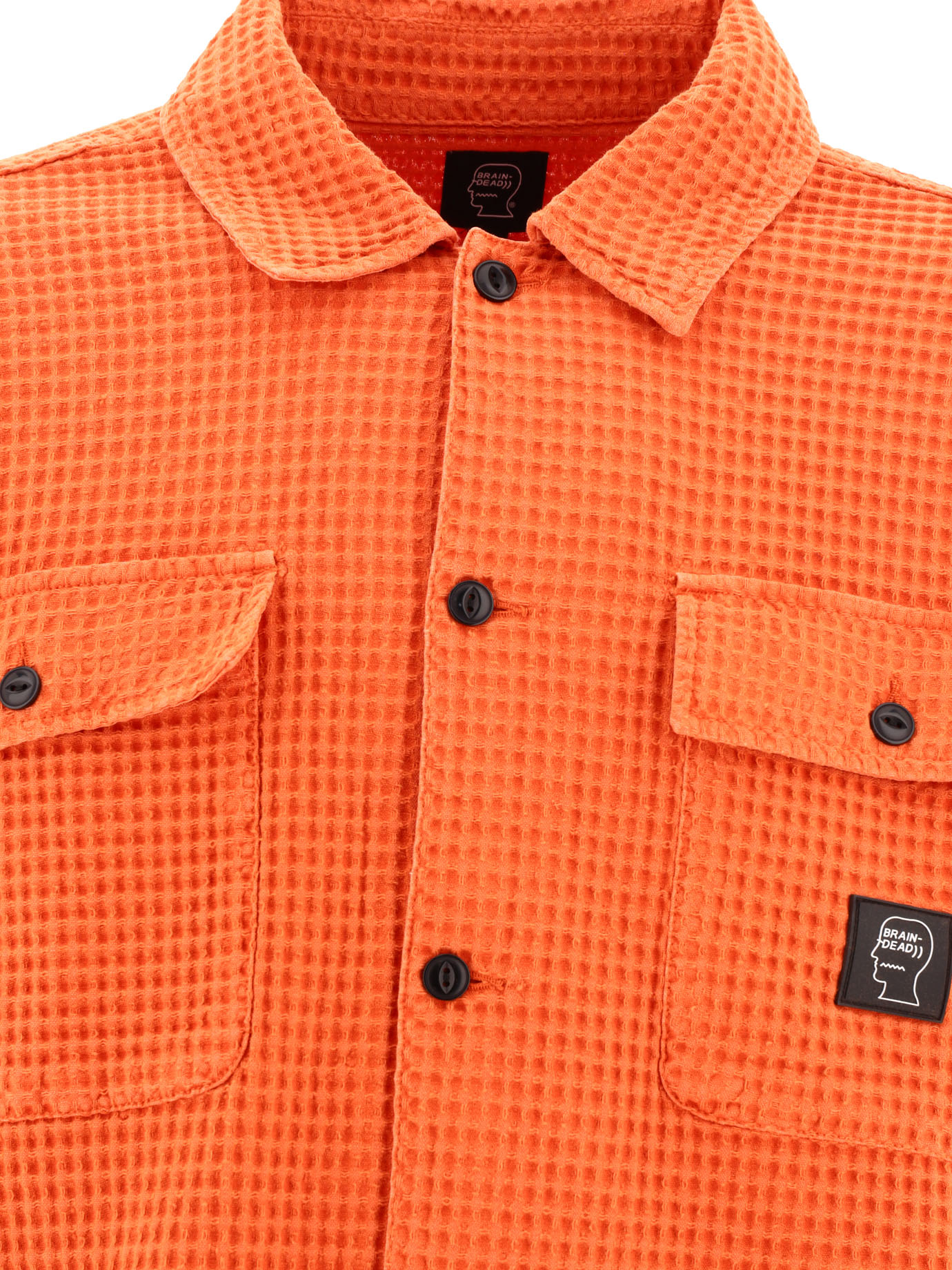 BRAIN DEAD Orange Waffle shirt